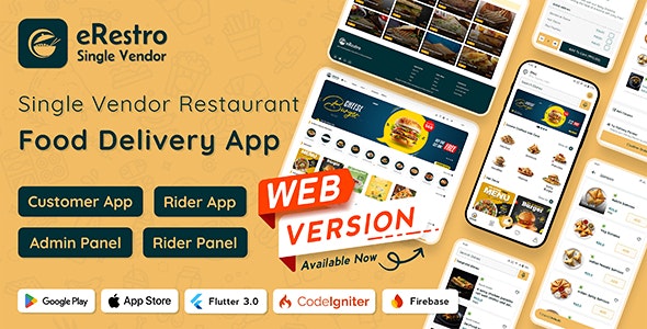 eRestro v1.0.7 - Single Vendor Restaurant Flutter App - nulled