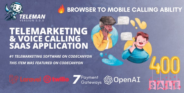 Teleman - Telemarketing & VoIP Service SaaS Application - v5.1.1