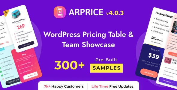 ARPrice v4.1.1 - Ultimate Compare Pricing table plugin