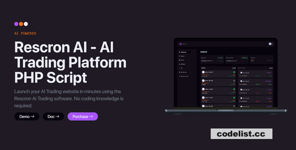 Rescron AI - AI Trading Platform PHP Script - v4.1.0