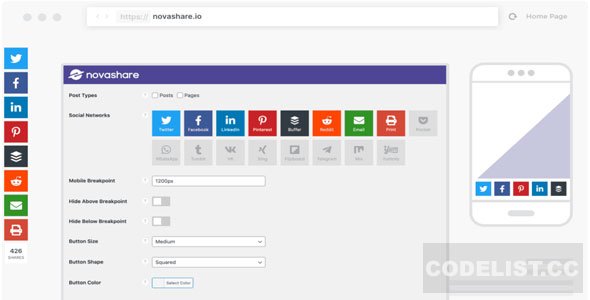 Novashare v1.6.1 - WordPress Social Sharing Plugin