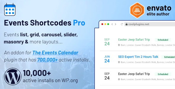 The Events Calendar Shortcode and Templates Pro v3.0